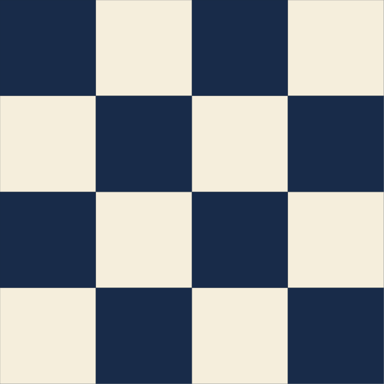 Actual QuiltLab vector export of four Four-Patch blocks in a two-by-two layout, with eight navy and eight cream square patches.
